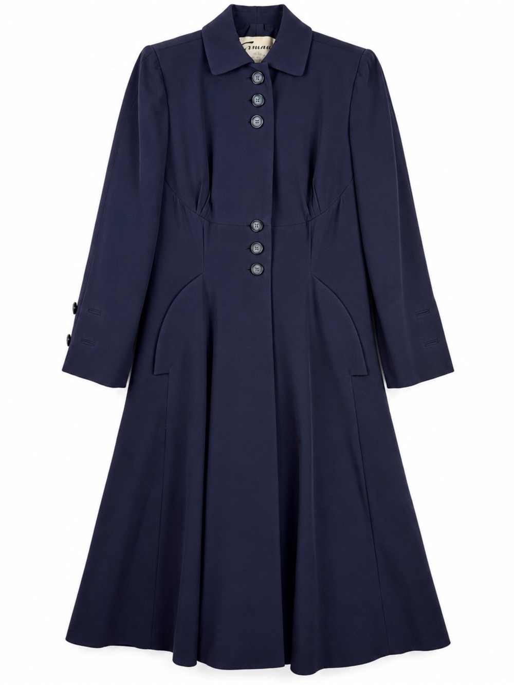 Vintage 1950s Frasca Navy Fit Flare Princess Coat